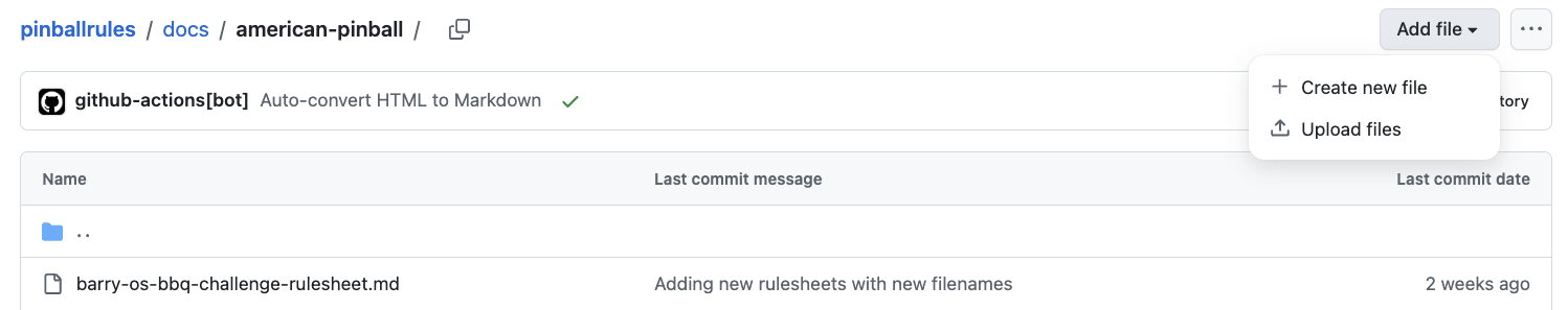 A screenshot of the add file drop down on github
