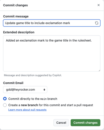 A screenshot of the editor interface on Github