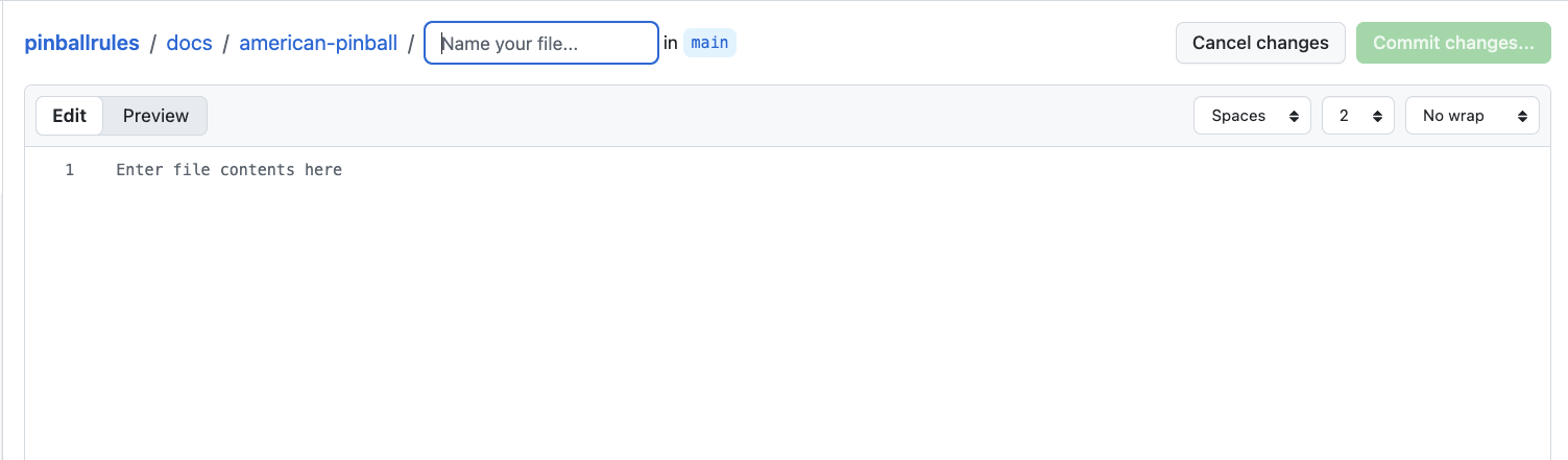 A screenshot of the editor interface on Github